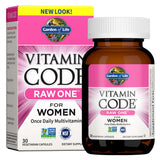 Garden of Life RAW ONE pour femmes, bouteille montrant la formule complète pour énergie et équilibre.