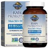 Garden of Life Raw Probiotics Men 50 & Wiser – bouteille visible, soutien digestif potentiel au quotidien.