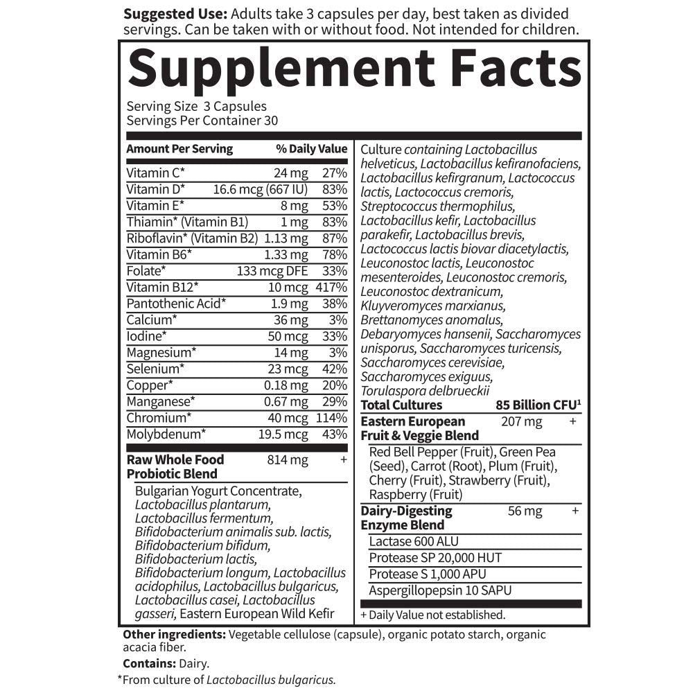 Garden of Life Raw Probiotics Men 50 & Wiser – formule sans gluten et sans OGM.