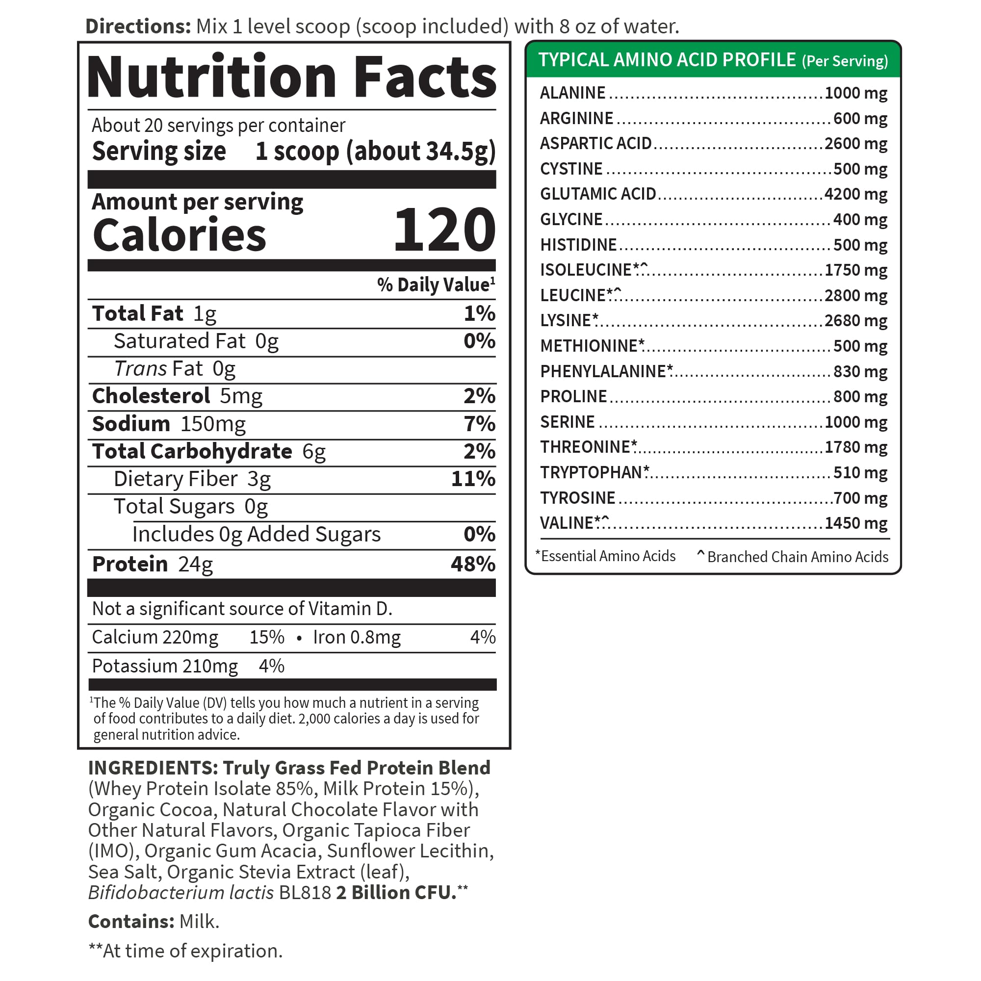 Probiotiques intégrés dans Garden of Life SPORT Whey chocolat
