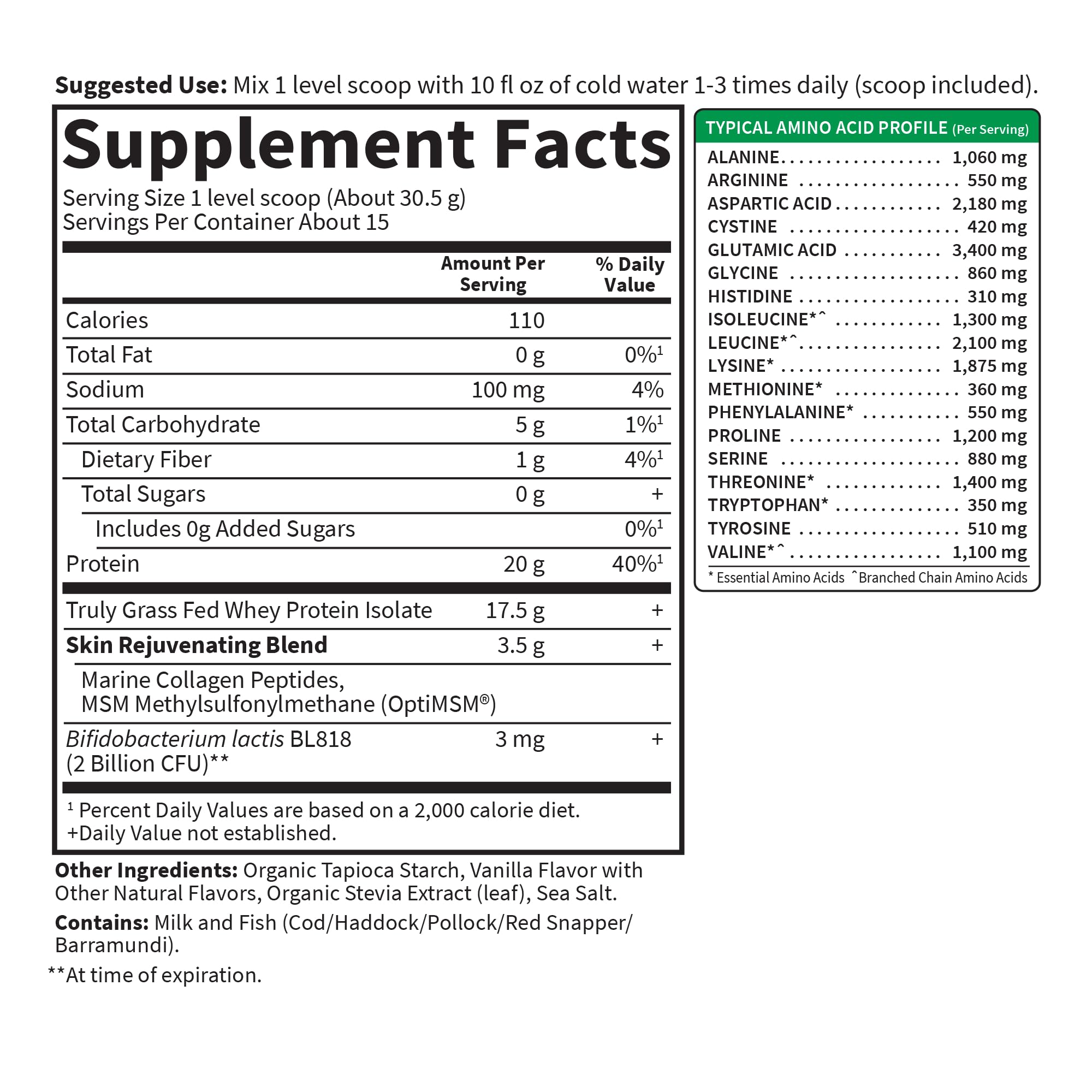 Garden of Life SPORT Whey Vanille – Peptides collagène marin pour peau