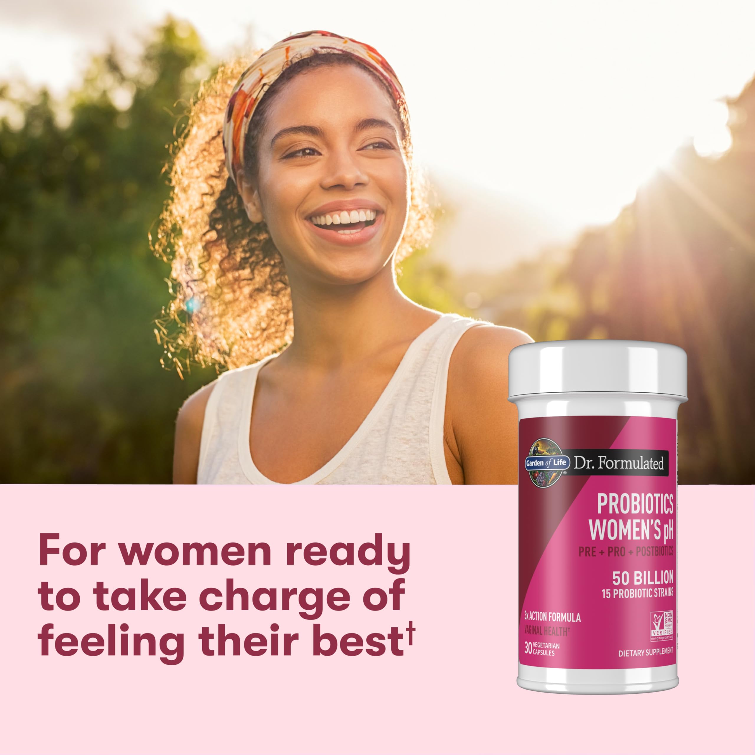 Garden of Life, utilisation quotidienne avec soutien digestif et vaginal potentiel.