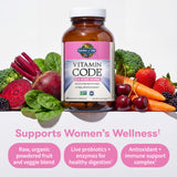 Garden of Life Vitamin Code 50+ Women, probiotiques et enzymes, aide à la digestion quotidienne.