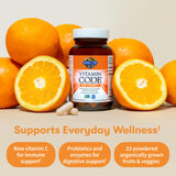 Garden of Life vitamine C crue, formulation respectueuse de la chaleur et sans liants.