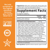 Garden of Life vitamine C avec 23 fruits bio, antioxydants et cofacteurs naturels.