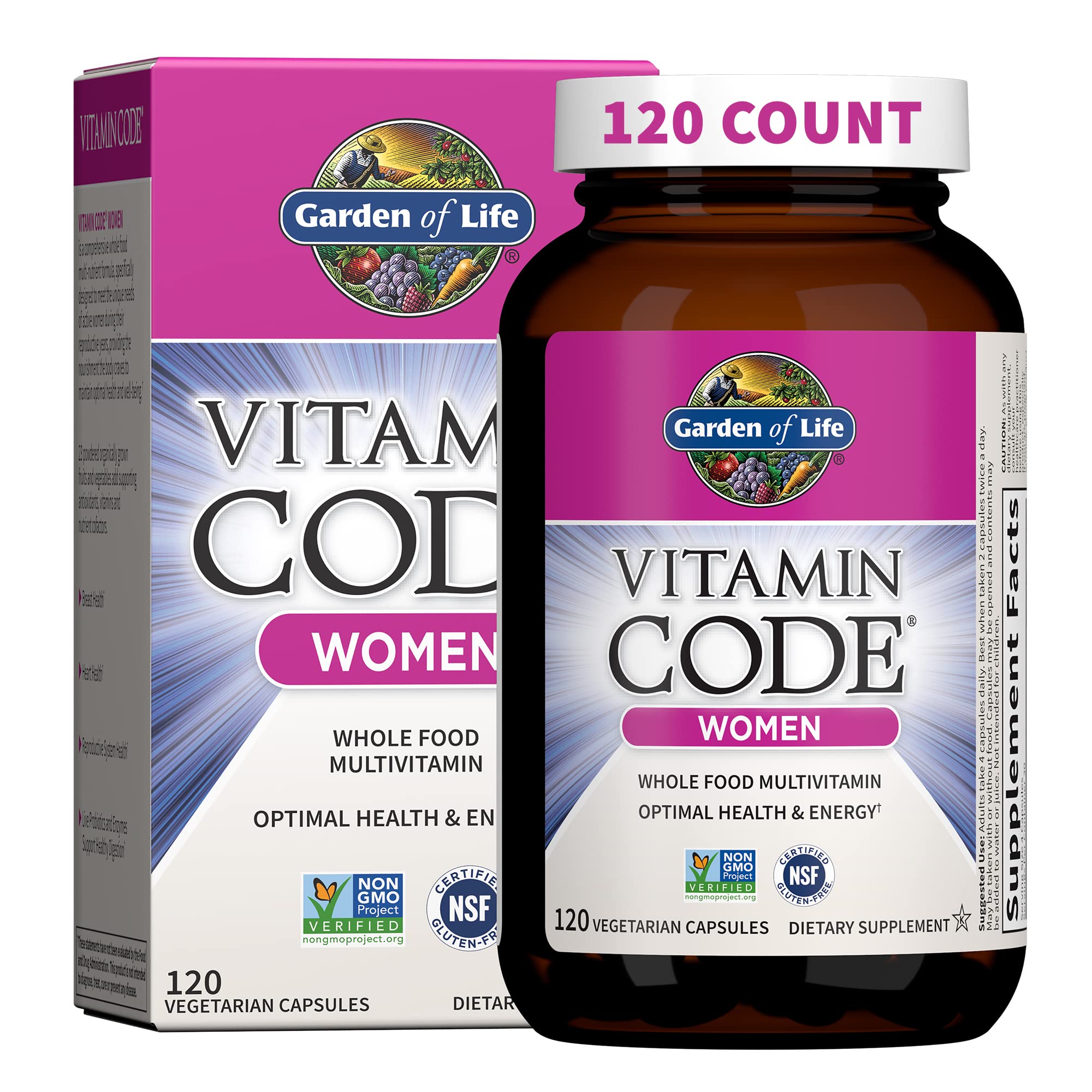 Garden of Life Femmes Multi — bouteille, soutien énergie quotidienne potentiel.