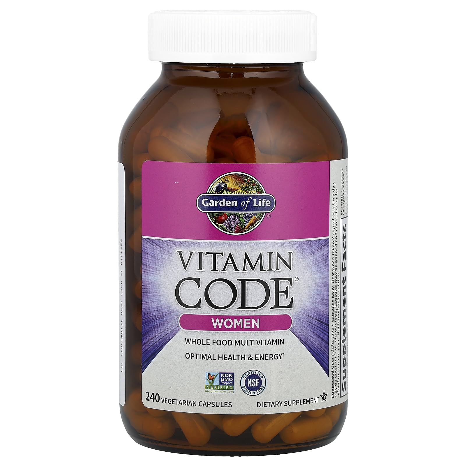 Garden of Life Women's Multi: ingrédients naturels mis en avant pour une vitalité féminine.