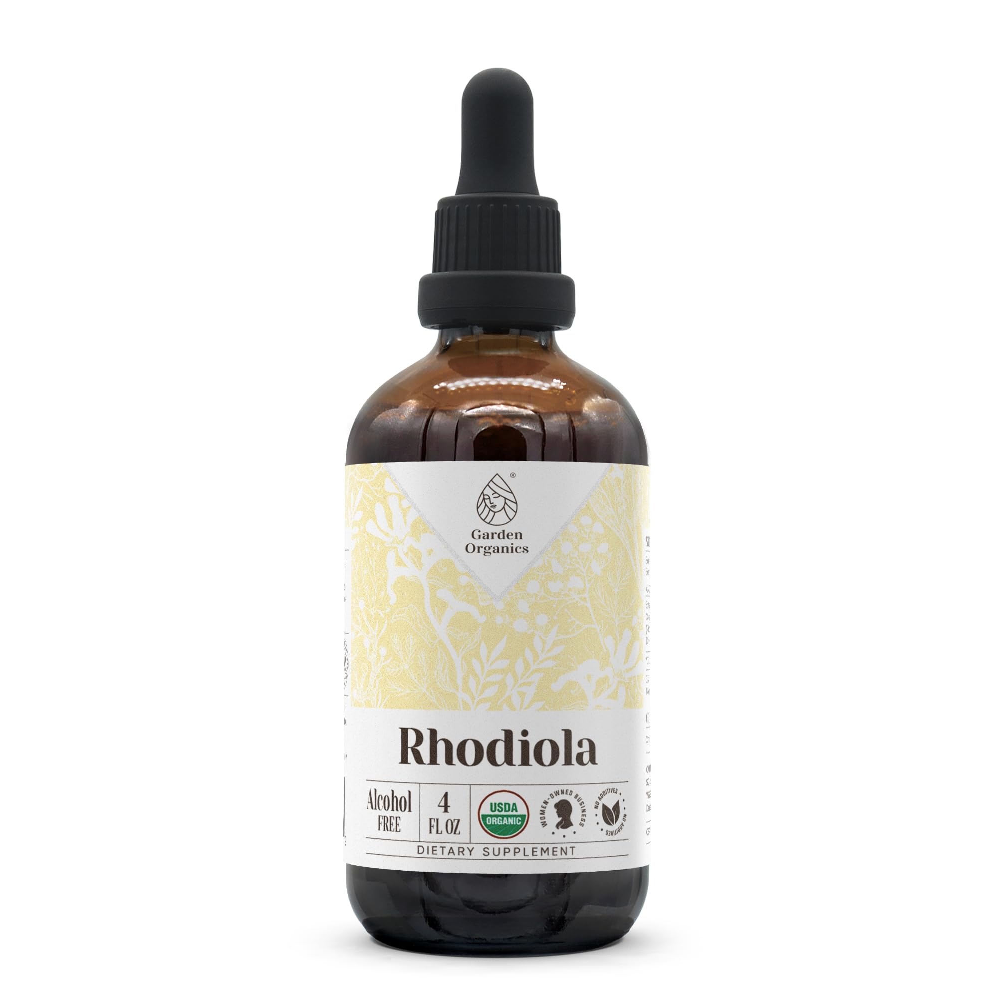 Garden Organics Rhodiola: flacon d'extrait sans alcool prêt à l'emploi
