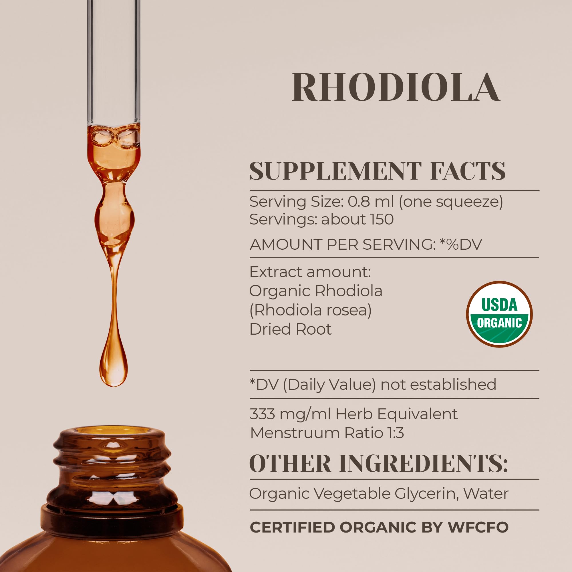 Gouttes Rhodiola Garden Organics dans une pipette pratique