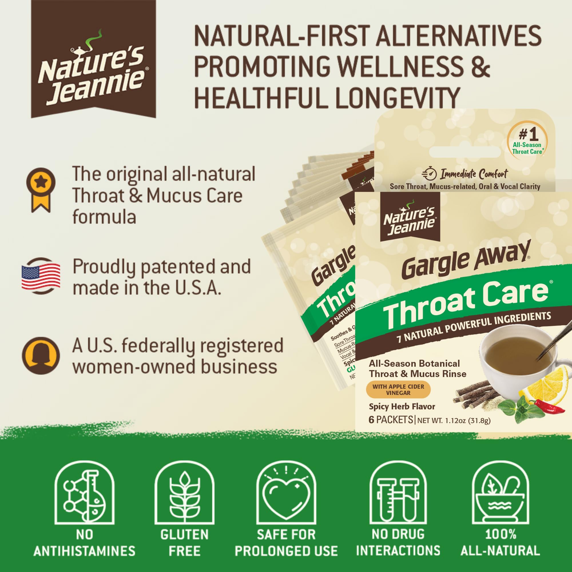 Gargle Away Nature’s Jeannie – Clarté vocale et haleine fraîche après rinçage.
