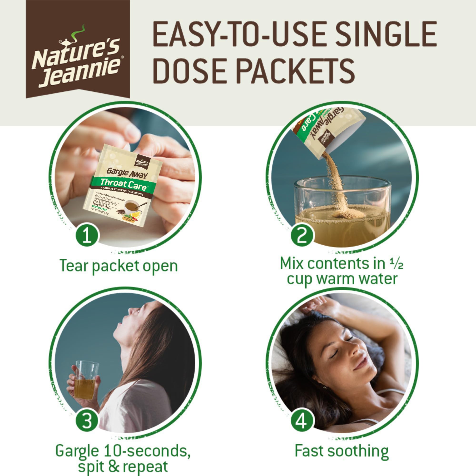 Gargle Away Nature’s Jeannie – Formulation inspirée des traditions pour le soin naturel.