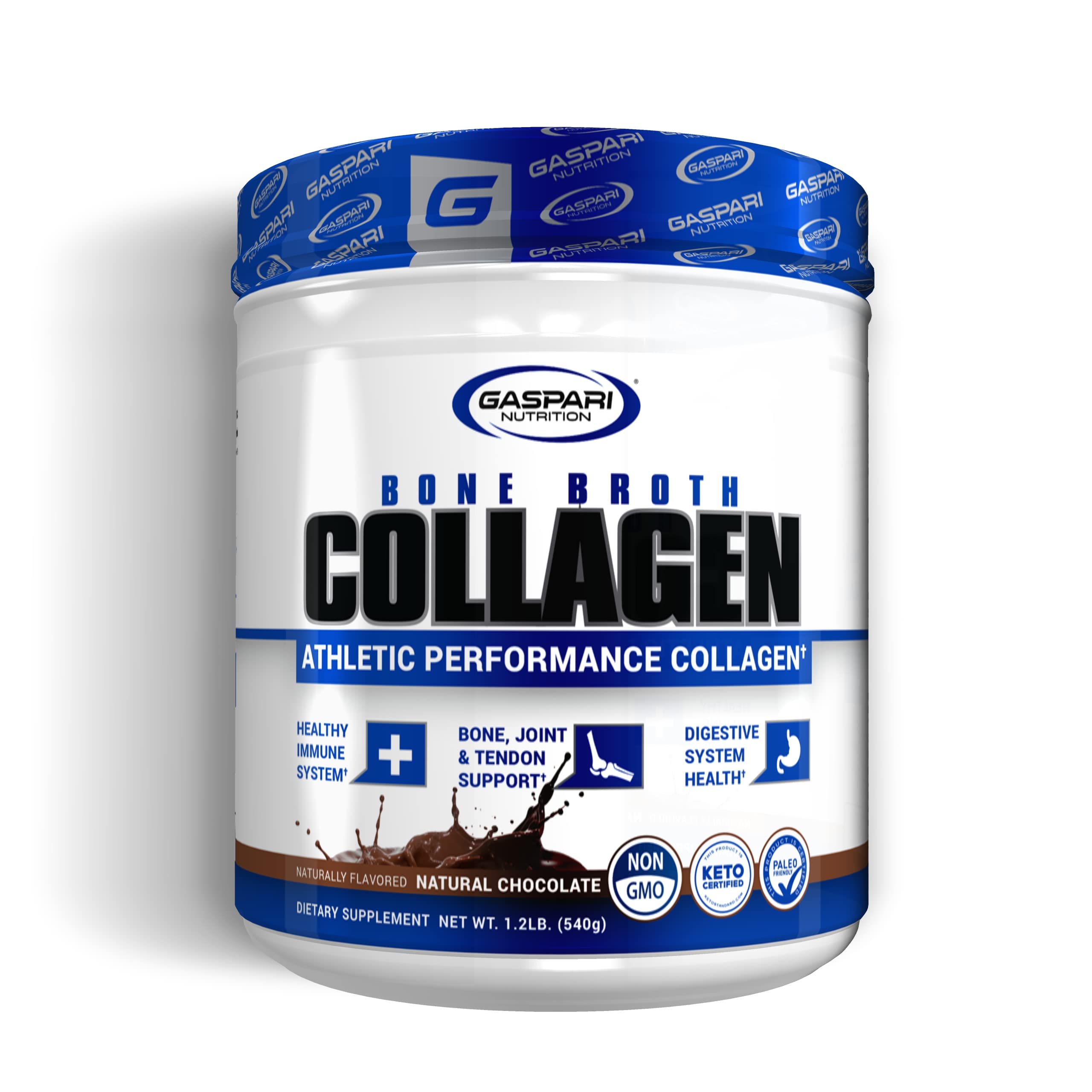Gaspari Bouillon-os pot 30 portions chocolat naturel, riche en protéines.
