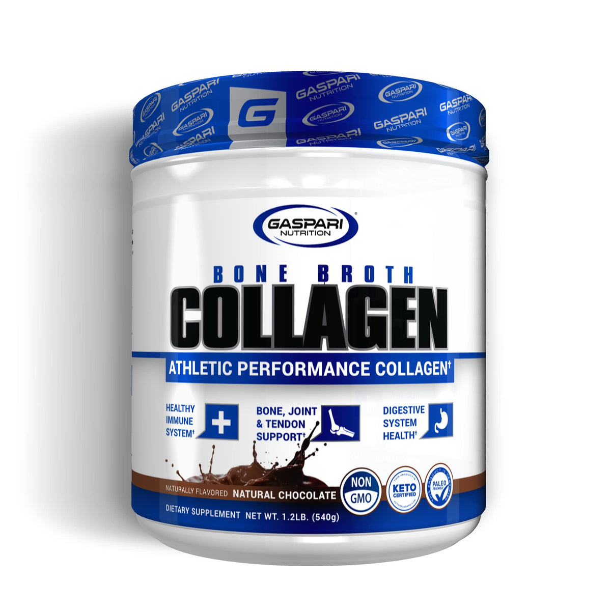 Gaspari Bouillon-os pot 30 portions chocolat naturel, riche en protéines.