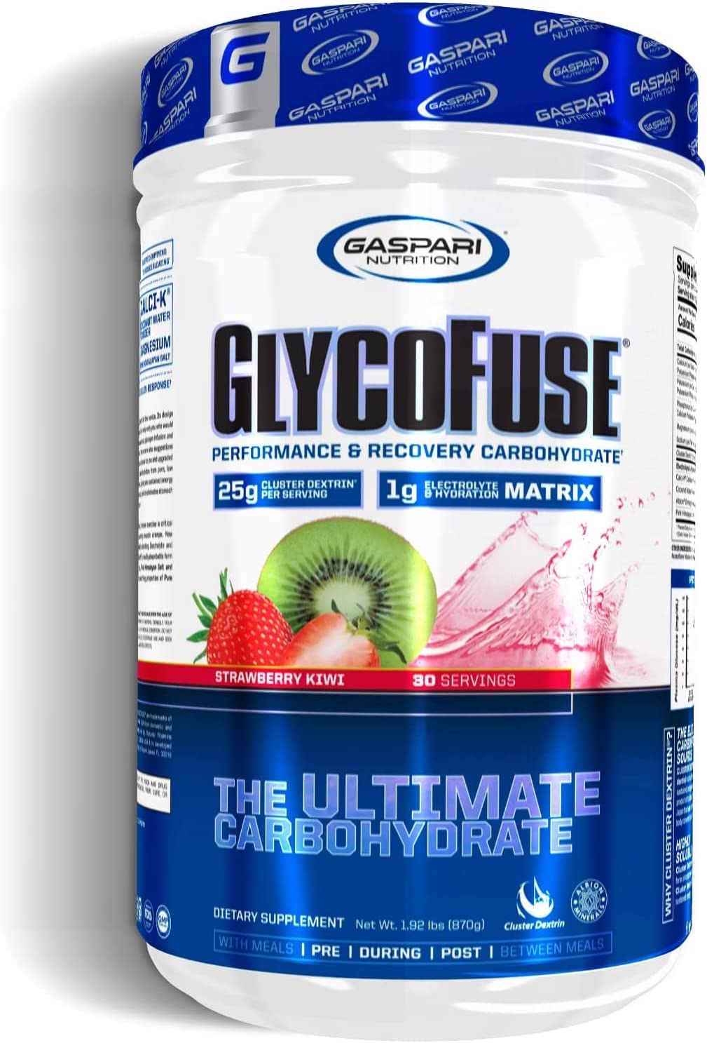 Glycofuse Gaspari: bouteille fraise kiwi pour énergie durable pendant l’entraînement.