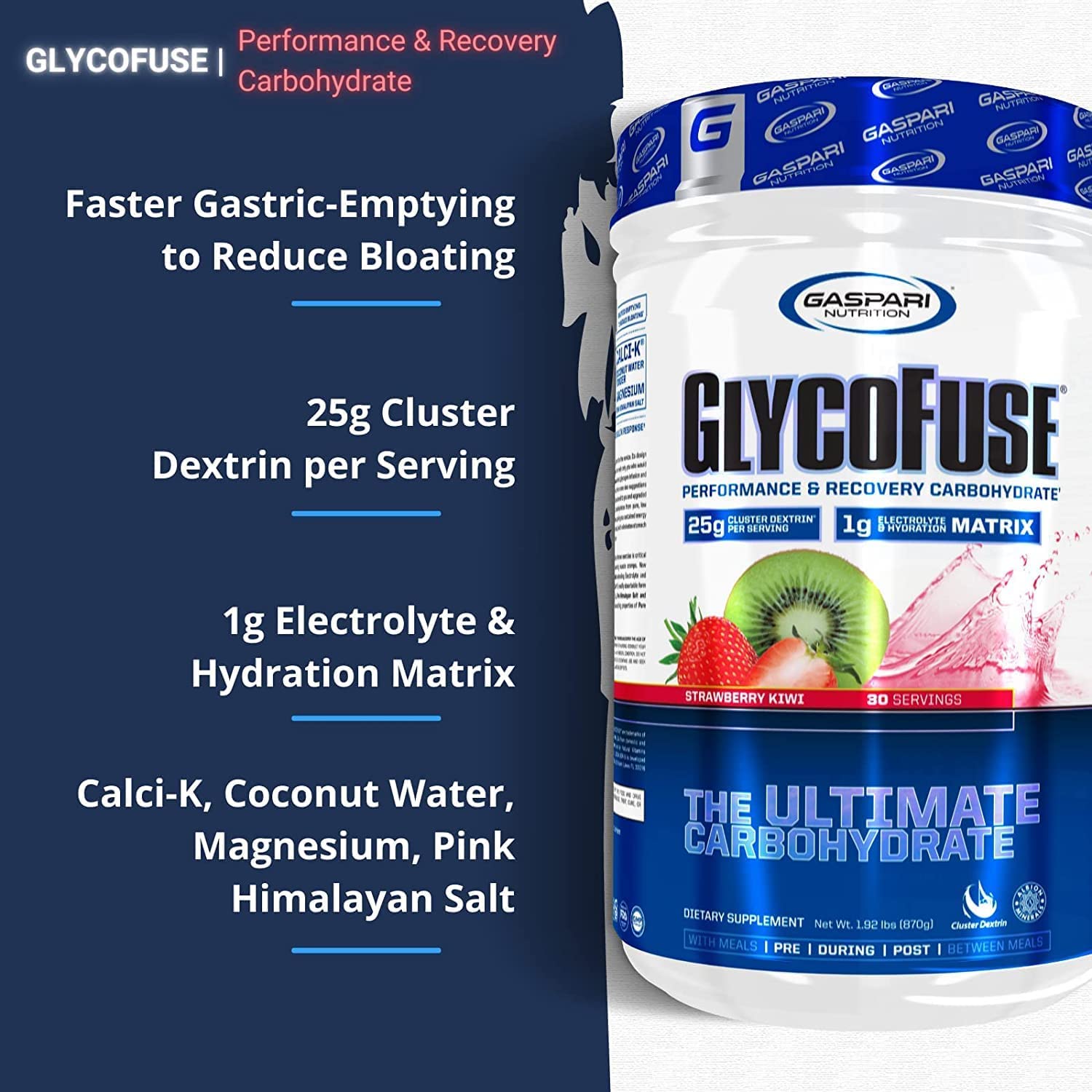 Glycofuse Gaspari: doseur inclus pour doser facilement après l’effort.