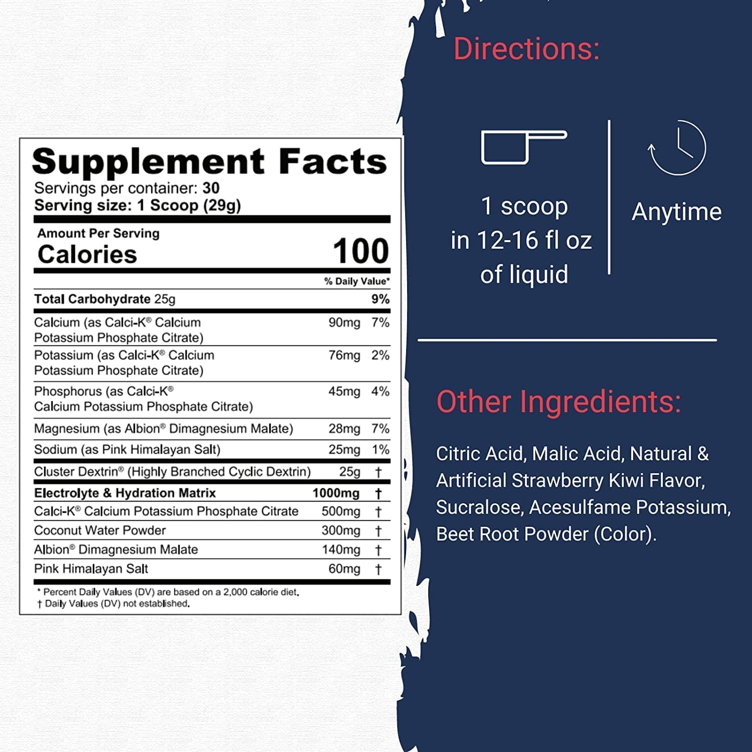 Glycofuse Gaspari: poudre fraise kiwi prête à être mélangée pour récupération.