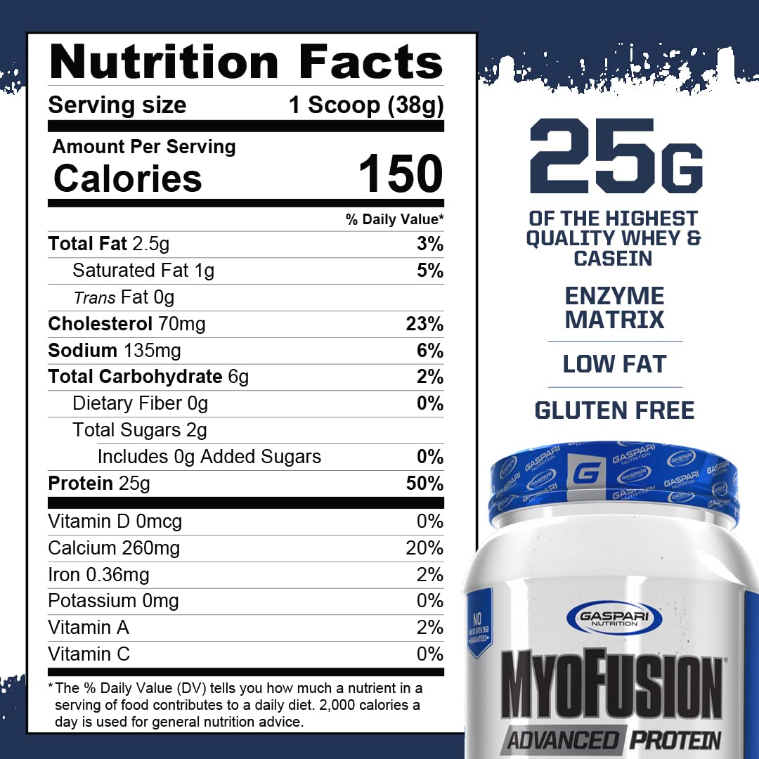 Gaspari Myofusion bouteille vanille sans gluten, pratique et portable.