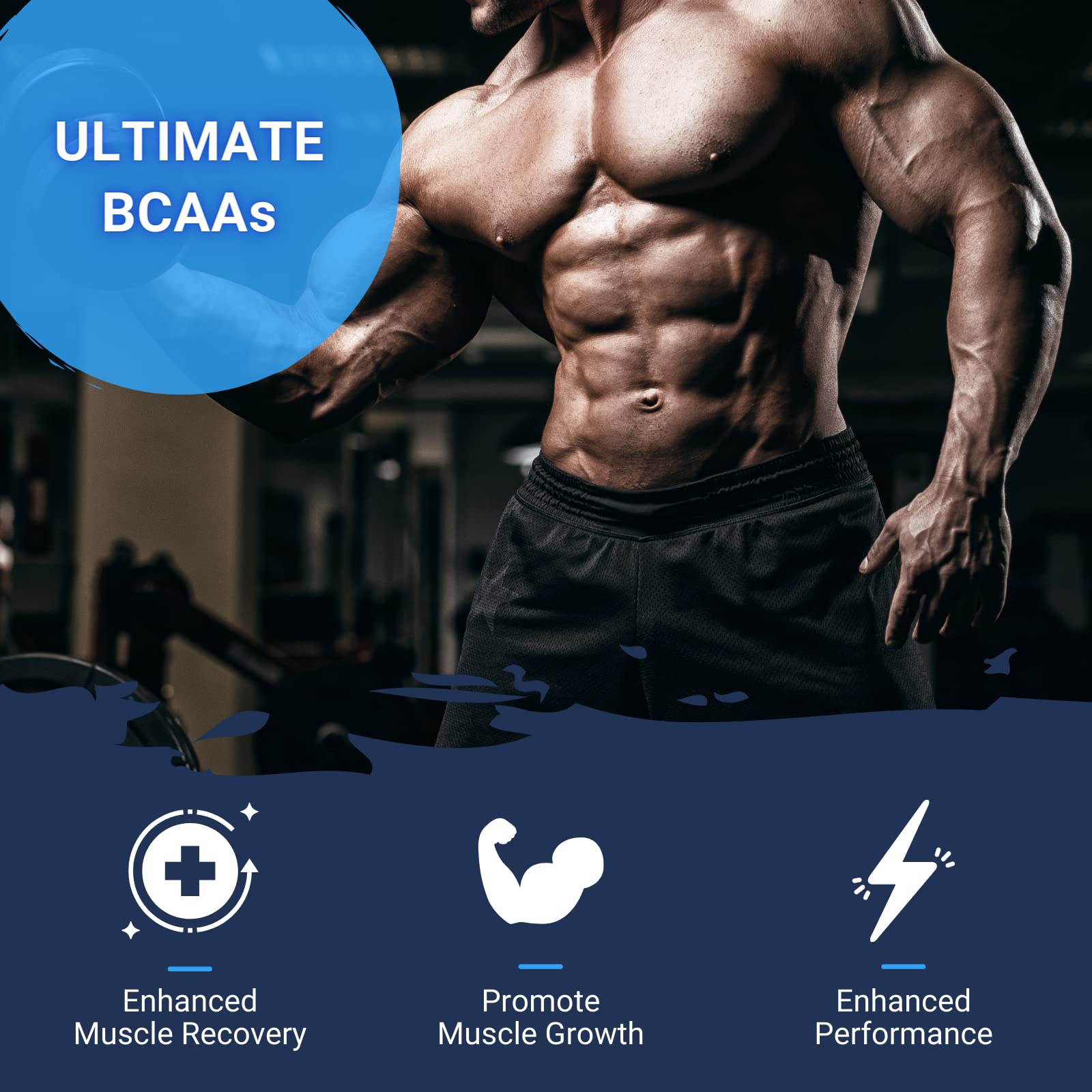 Gaspari Nutrition AminoMax 8000, etiquette claire, montre une formule concentrée pour performance et endurance.