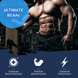 Gaspari Nutrition AminoMax 8000, etiquette claire, montre une formule concentrée pour performance et endurance.