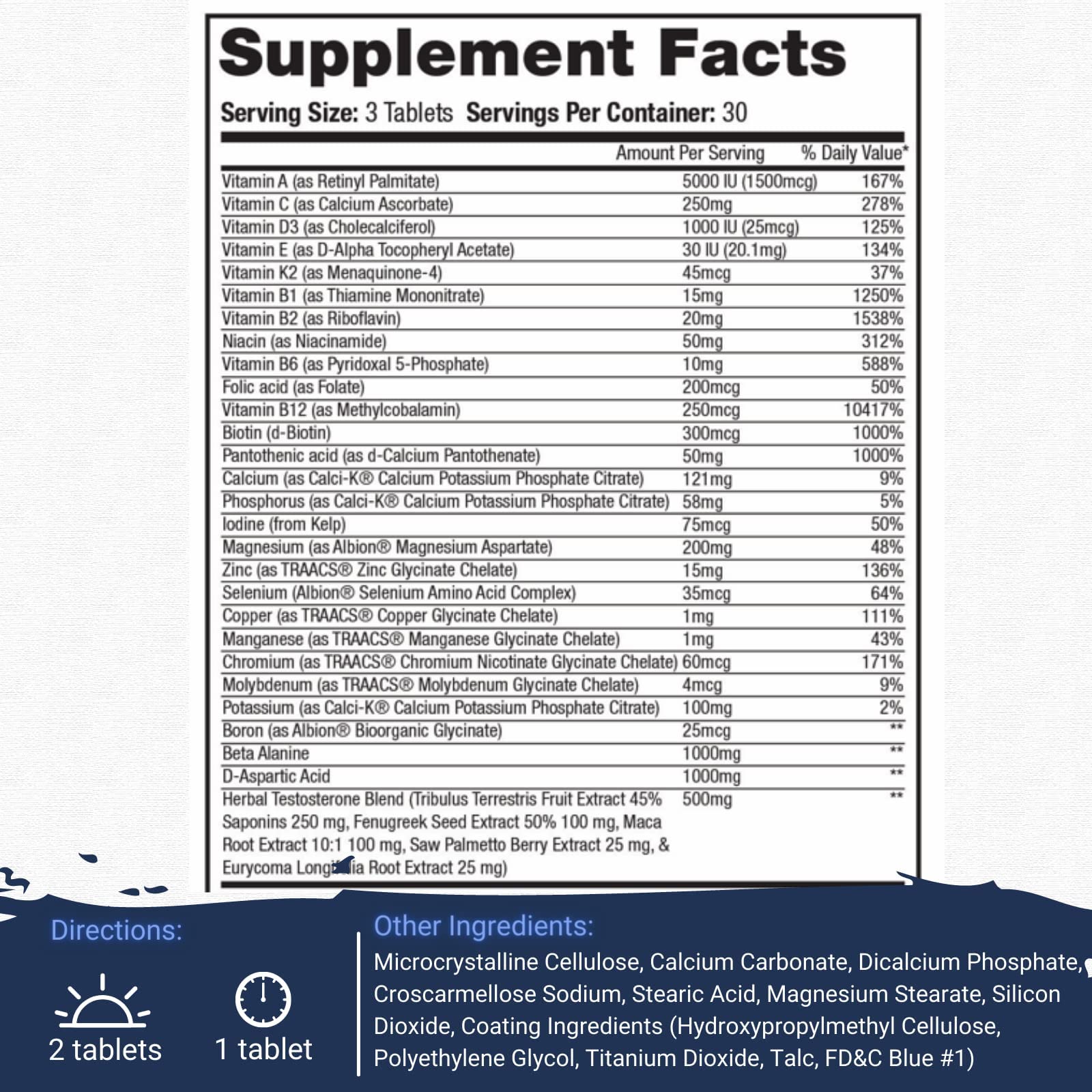 Gaspari Anavite XT: etiquette d'emballage et composition complète