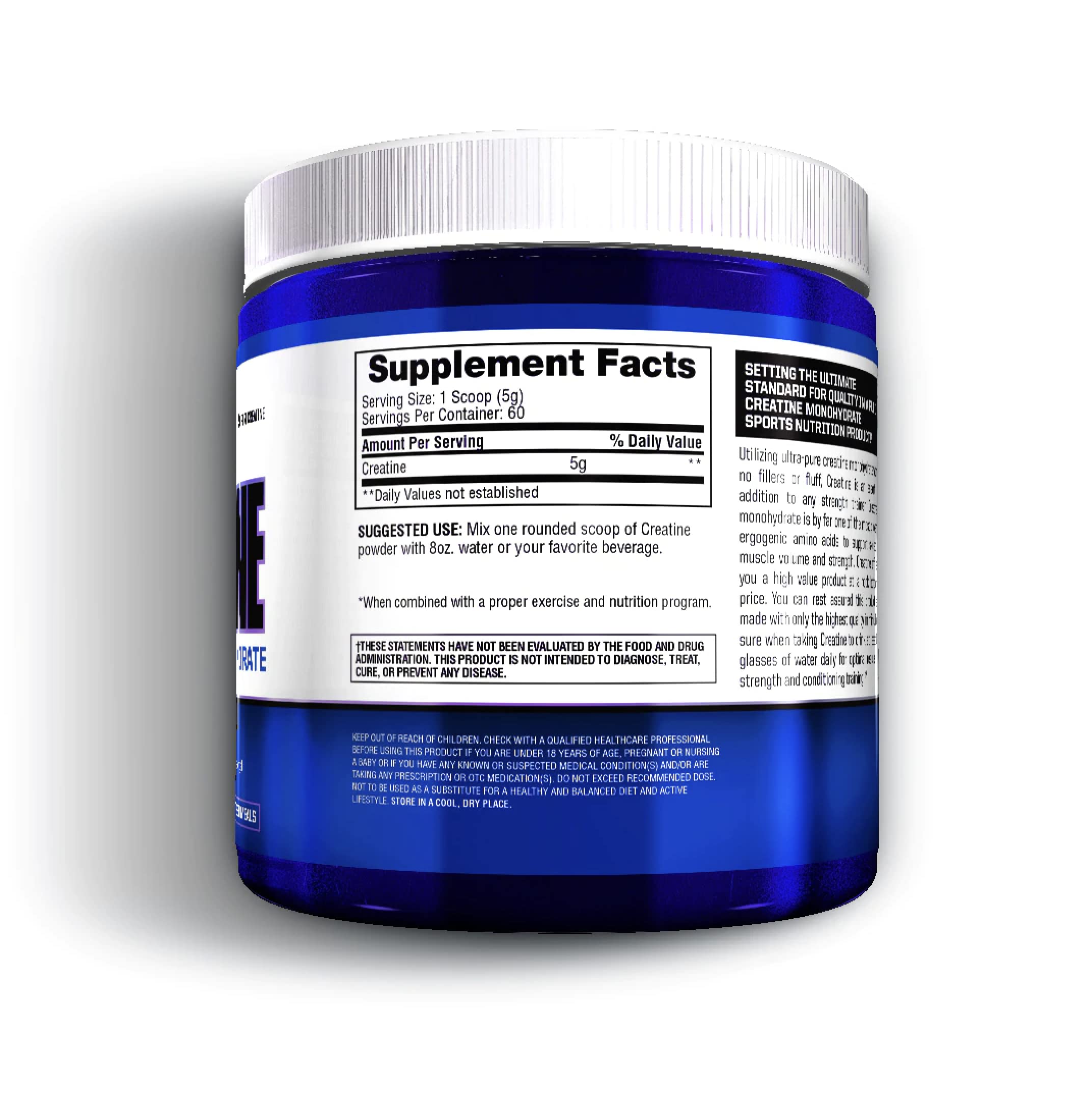Gaspari Nutrition Créatine Pure – bouteille sans saveur, pratique pour l'entraînement.