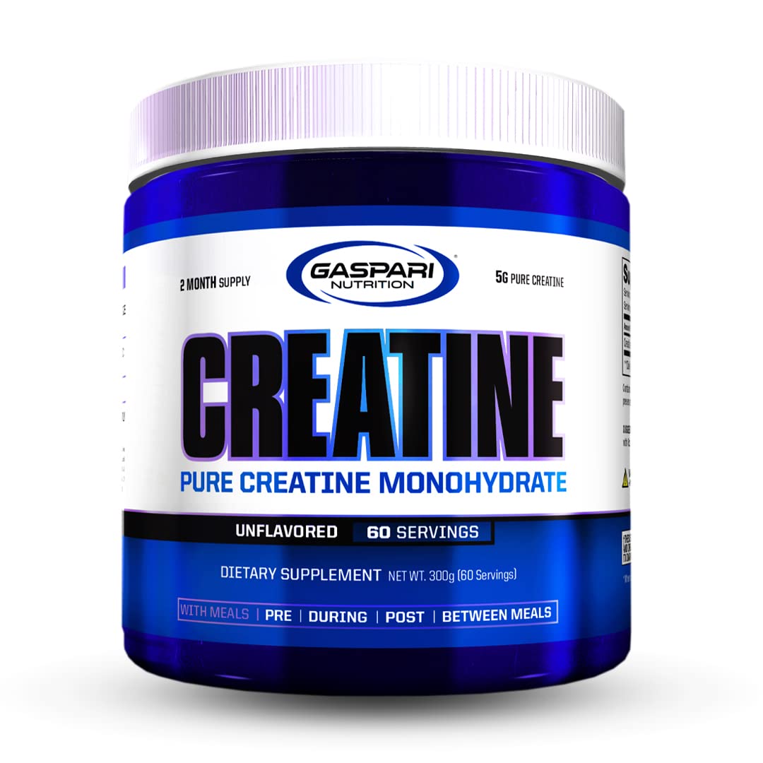Gaspari Nutrition Créatine Pure – poudre, 60 portions, soutien potentiel à la force.