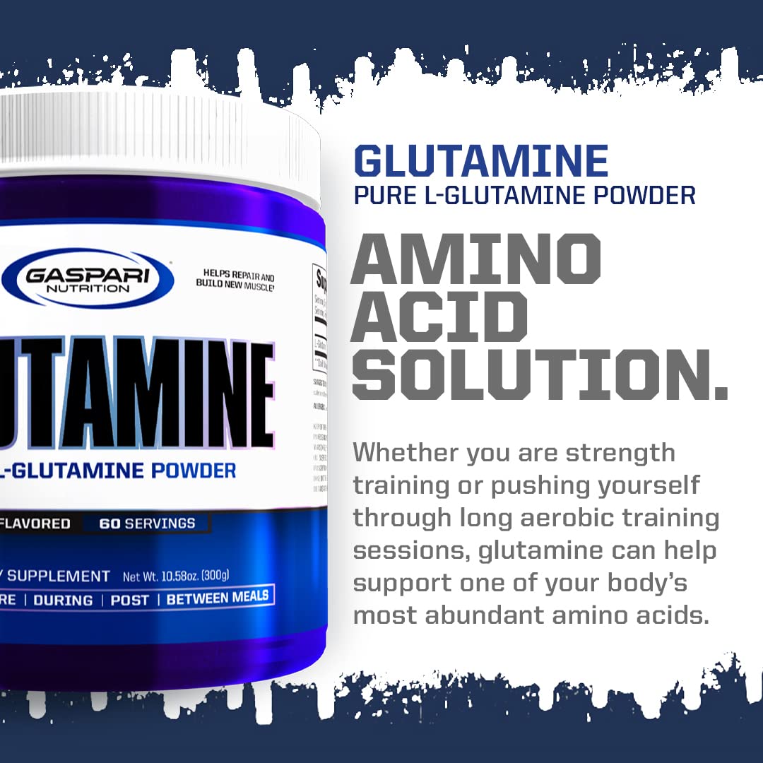 Gaspari Glutamine format bocal 60 portions, routine quotidienne.