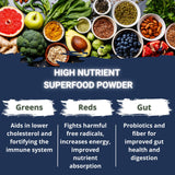 Gaspari Nutrition Greens and Reds, mélange probiotiques et fibre: soutien digestif potentiel