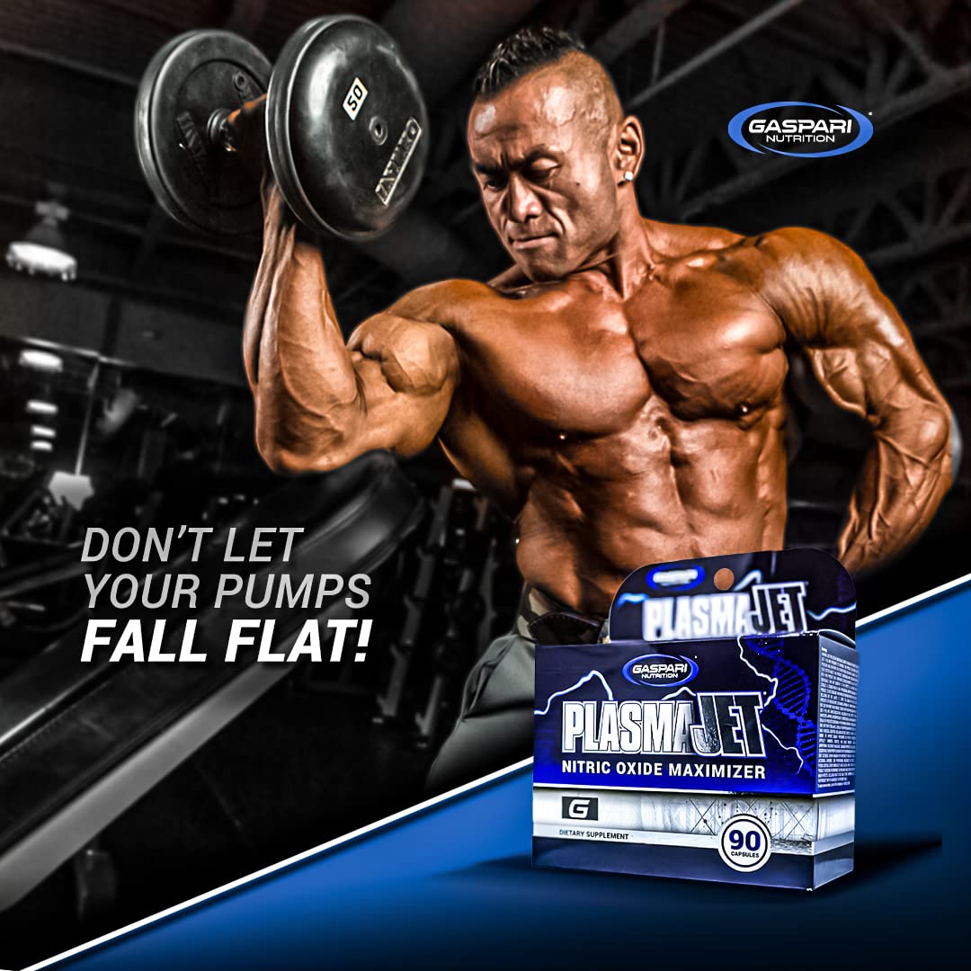 Gaspari PlasmaJet: emballage compact montrant les informations essentielles et le dosage conseillé.