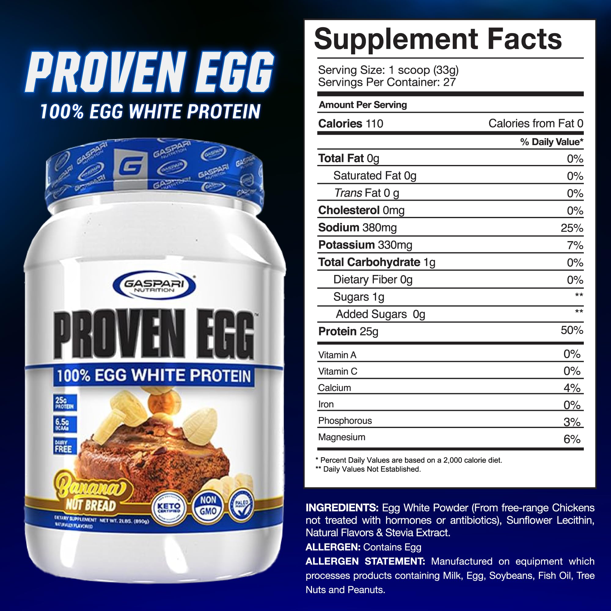 Gaspari Nutrition Proven Egg doseuse et mesure – dose précise pour récupération