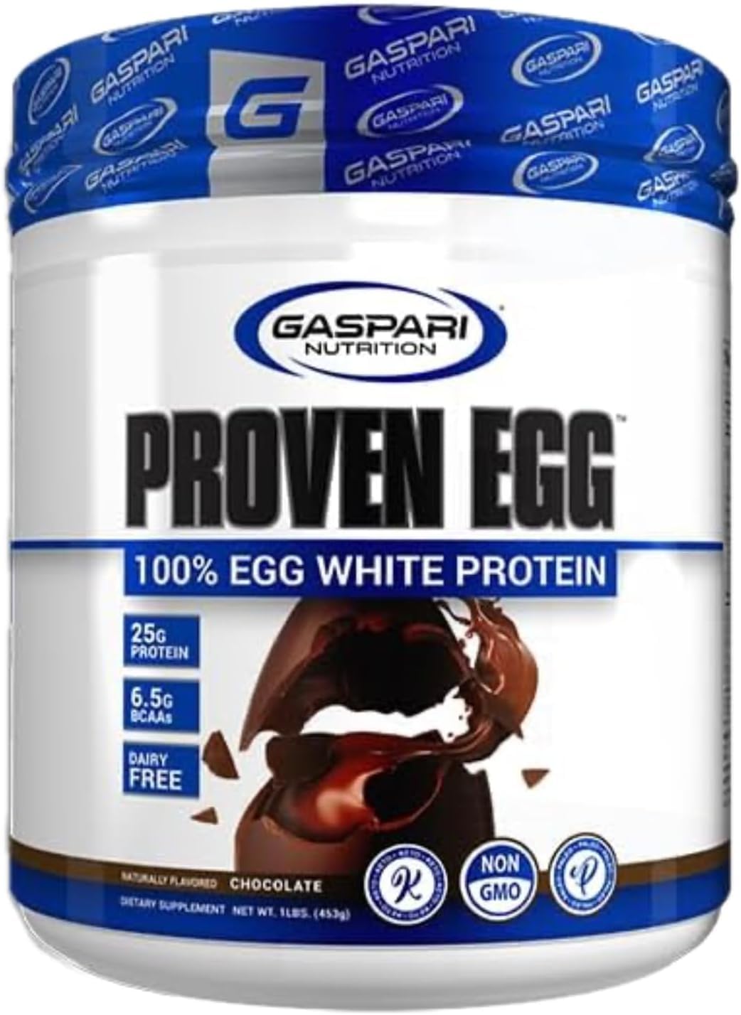 Gaspari Proven Egg boite 1lb chocolat proteine d oeuf pure pour recuperation quotidienne.