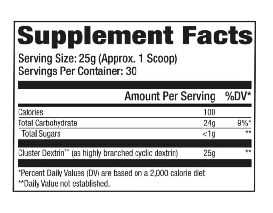 GAT SPORT Cyclic Dextrin, conteneur 750 g, mélange facile pré-entraînement et intra-entraînement.