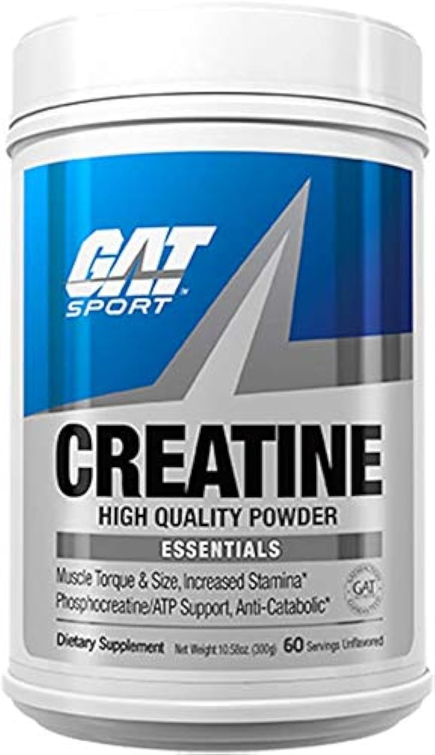 GAT SPORT Créatine Monohydrate, emballage 300 g, poudre pure prête pour l’entraînement.