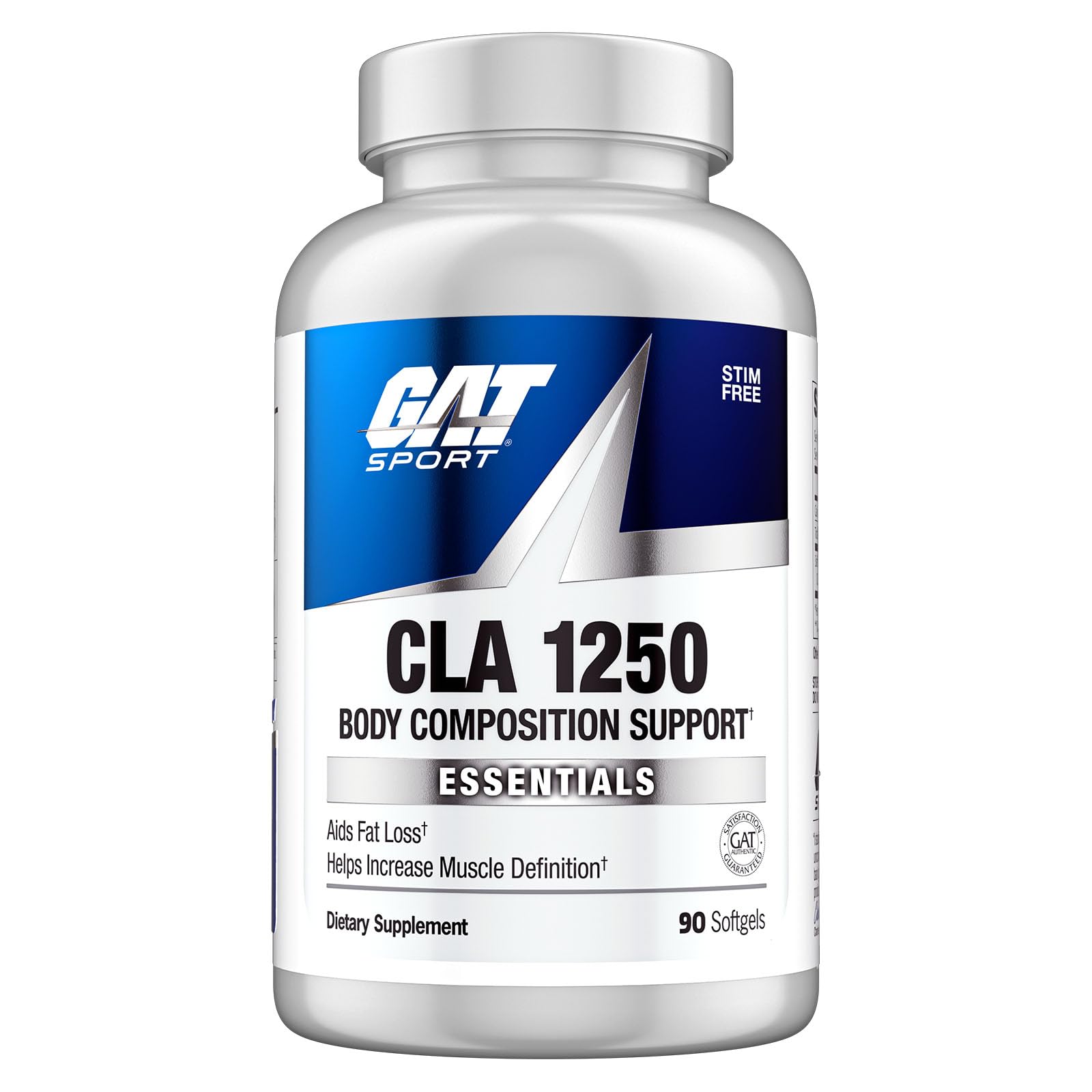 GAT SPORT CLA 1250 – bouteille affichant l'emballage et soutien potentiel à la masse maigre