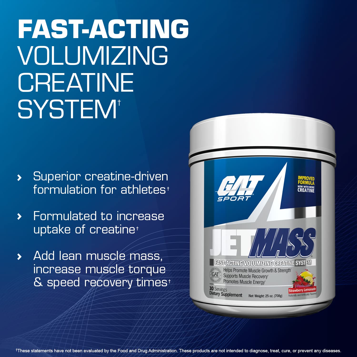 JetMass GAT SPORT — dose poudre, peut favoriser croissance et force lors des séances.