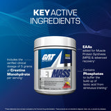 JetMass GAT SPORT — etiquette-produit, qualité pharmaceutique pour les athlètes exigeants.