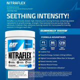 Emballage Nitraflex GAT SPORT, étiquette et info produit claires pour la routine sportive.