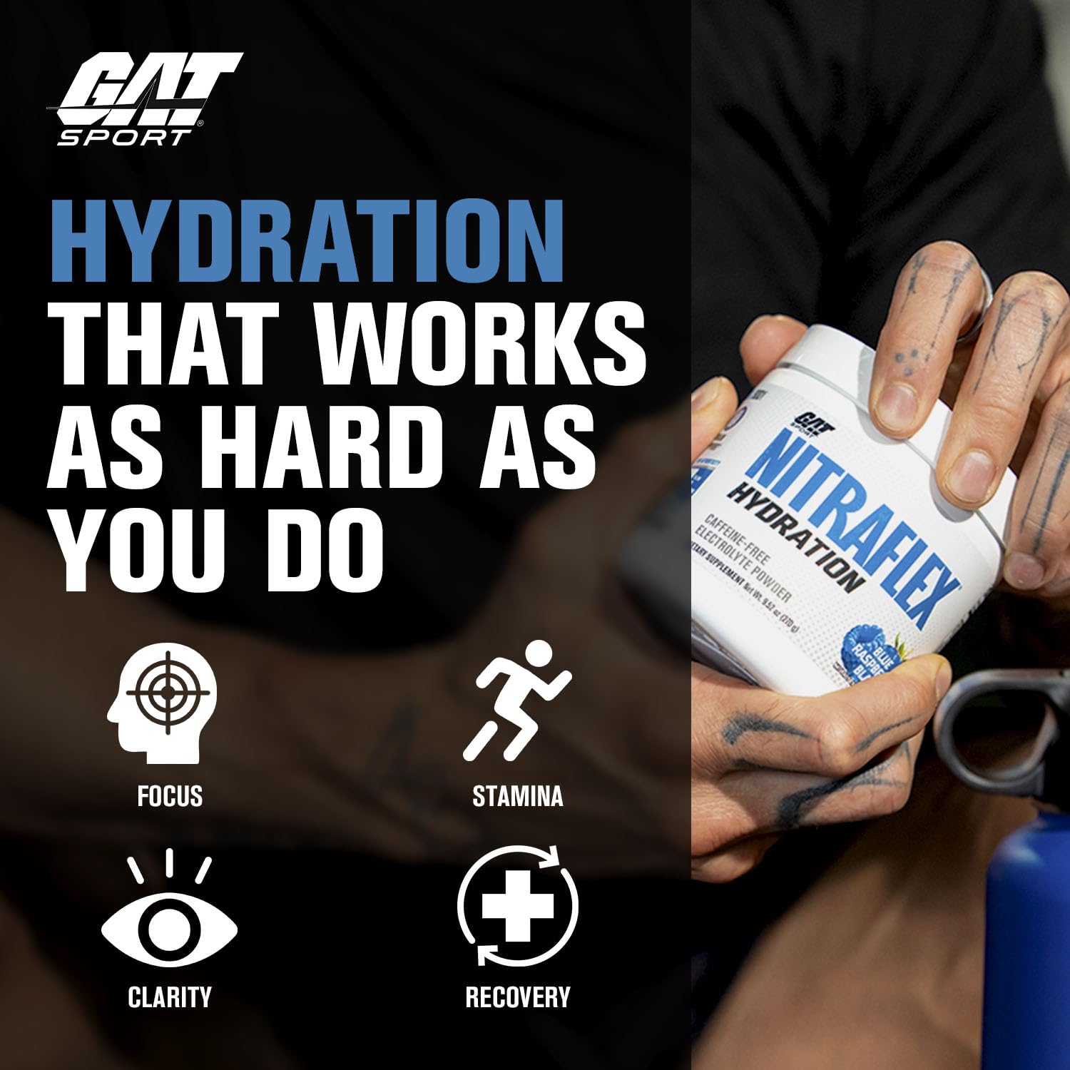 Emballage Nitraflex Hydration prêt au rangement en déplacement.