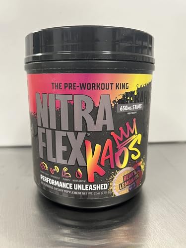 GAT SPORT Nitraflex Kaos: poudre Saveur Baies et Citronnade, goût fruité pour l'échauffement.