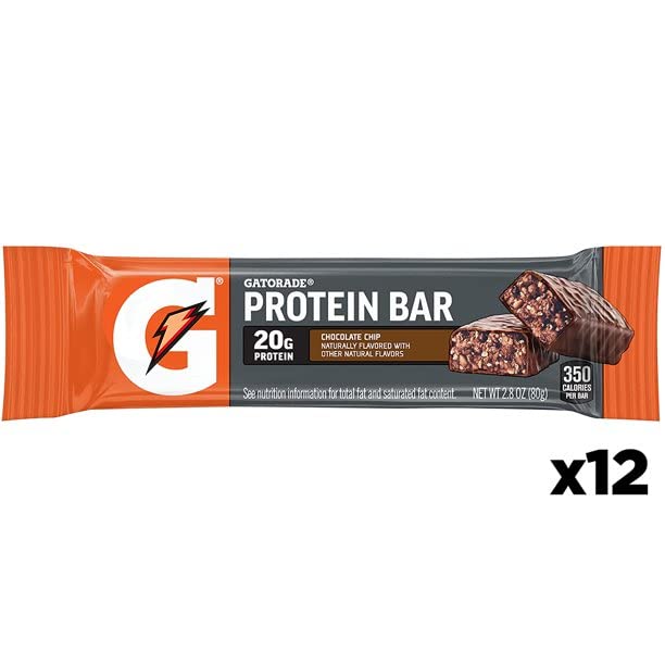 Vue du pack Gatorade barres protéinées de récupération chocolat-pépites.