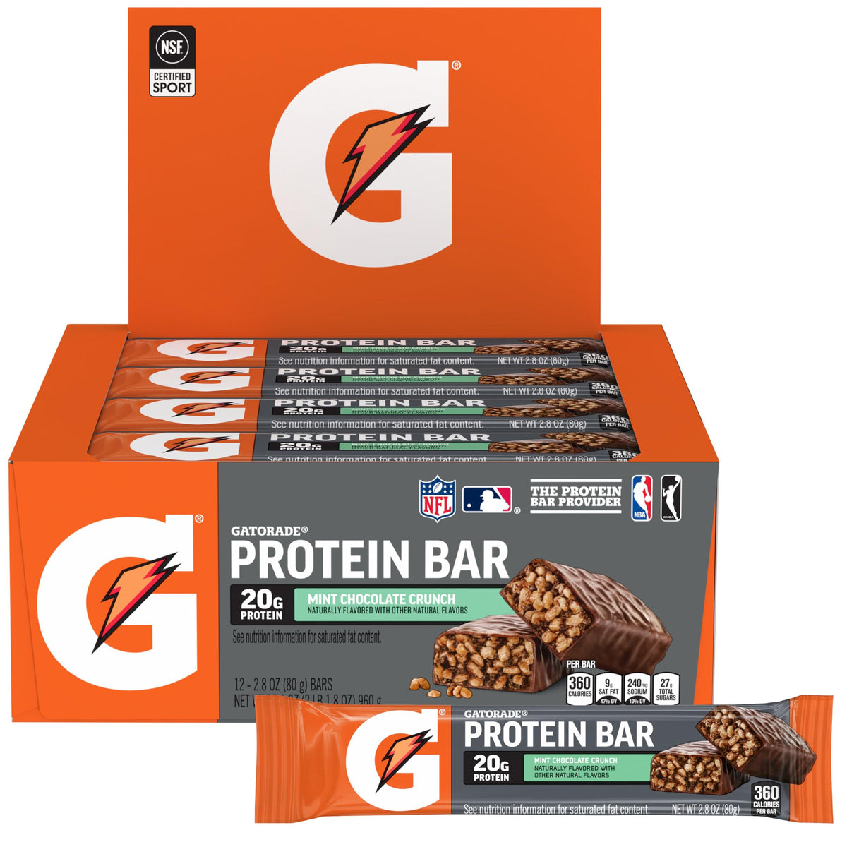Gatorade barres protéinées à base de lactosérum, emballage individuel pratique pour le sport