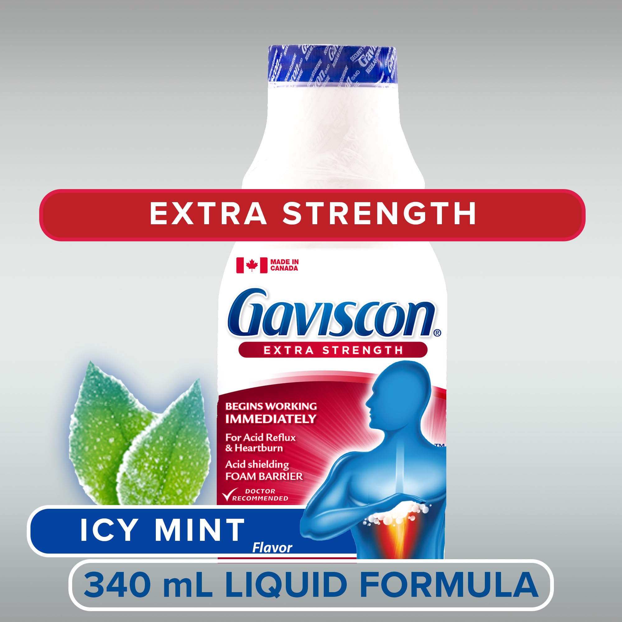 Gaviscon Action Mousse Menthe Glacée, démarrage immédiat et rafraîchissant.