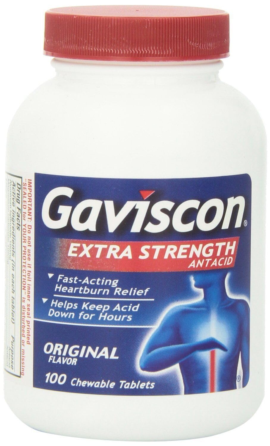 Gaviscon Extra Fort, comprimés à mâcher dans la boîte, facilité d'utilisation sans eau.