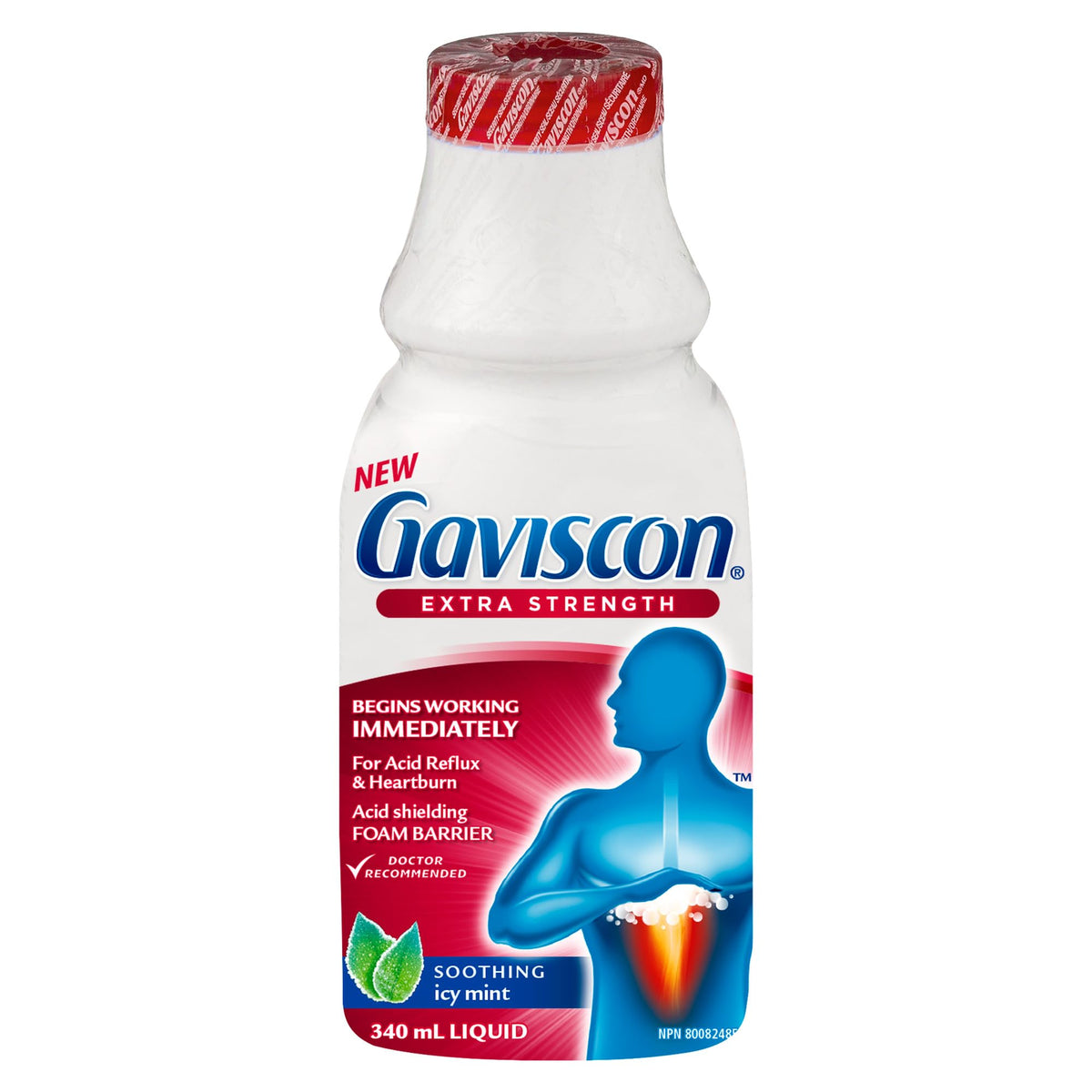 Gaviscon Extra Forte Menthe Glacée – bouteille 340 ml, pratique et rapide.