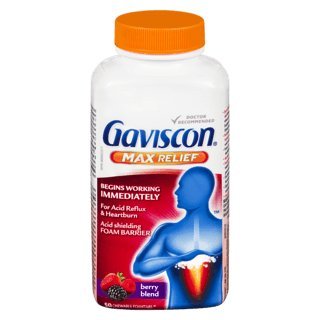 Gaviscon Max Relief – comprimés moussants à croquer, goût fruits des baies et soulagement potentiel du reflux.