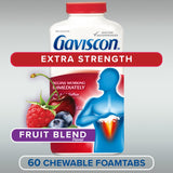 Gaviscon tablettes fruit extra-fort vue rapprochée des comprimés