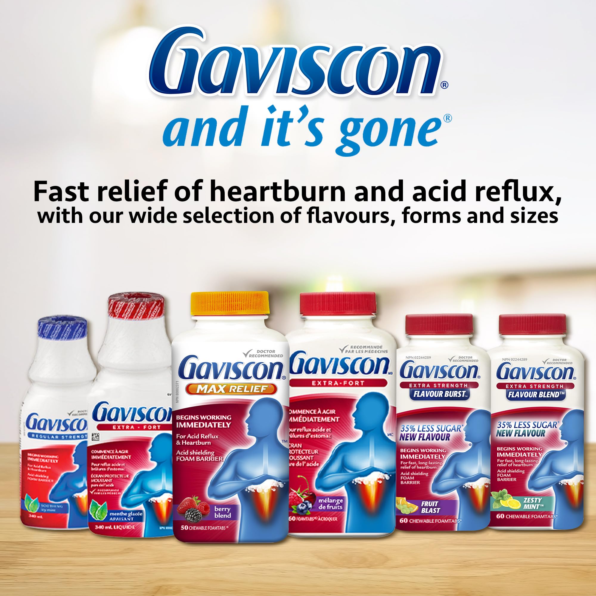 Gaviscon utilisation rapide pour reflux et brûlures éventuelles.