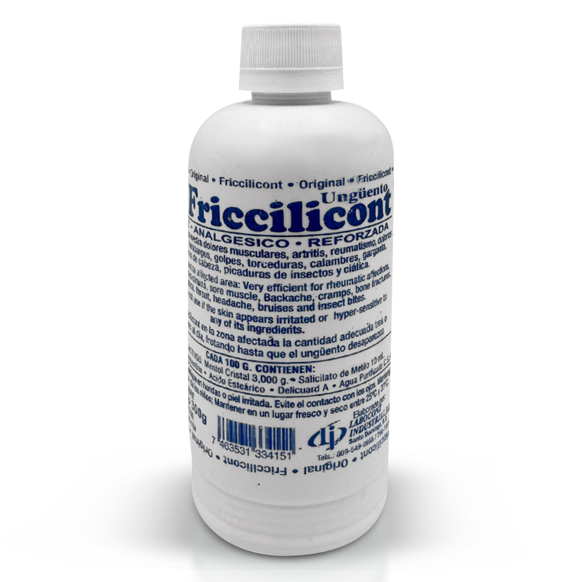 GBBC Friccilicont 10 oz, flacon, sensation de fraîcheur apaisante pour les douleurs