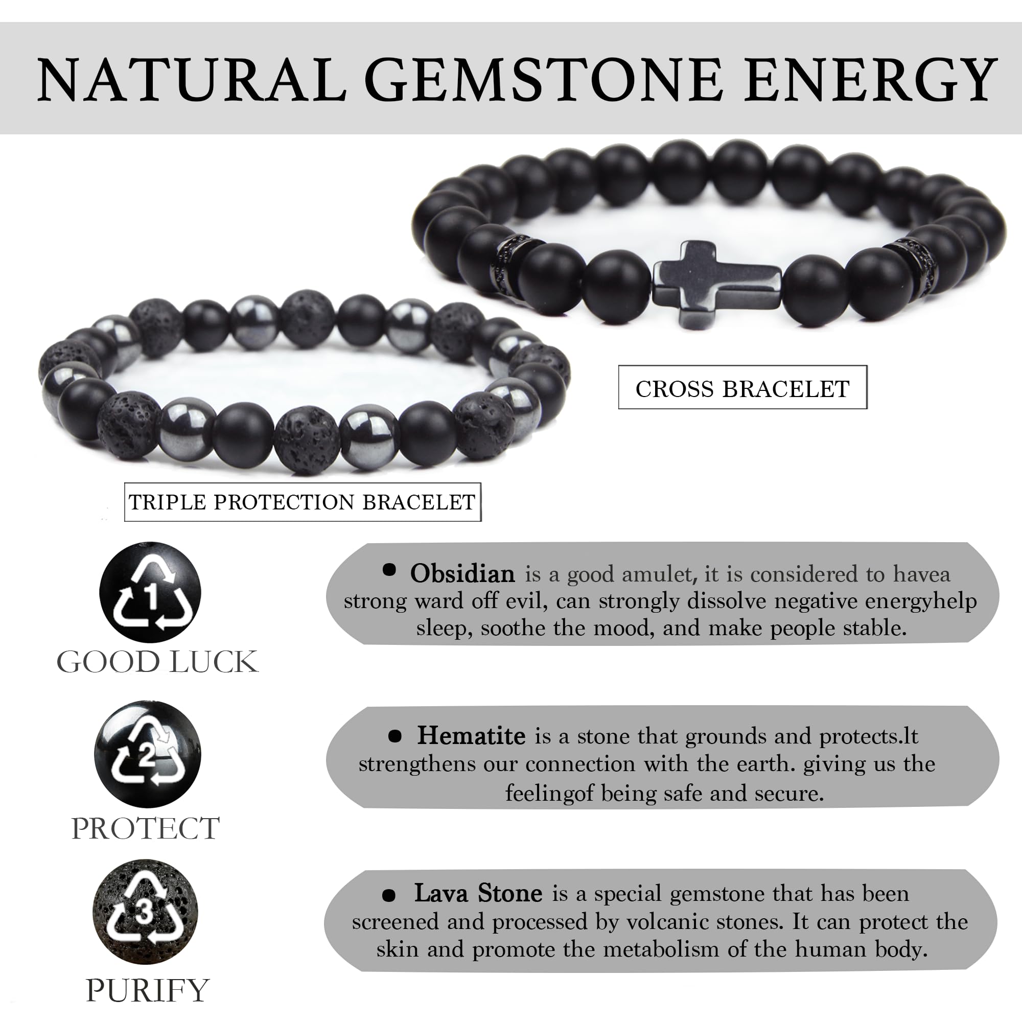 Bracelet GDLKPYHS d’hematite, effet protecteur et ancrage.