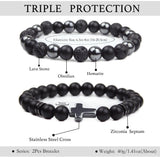 Bracelet GDLKPYHS d’onyx noir pour un style masculin élégant.